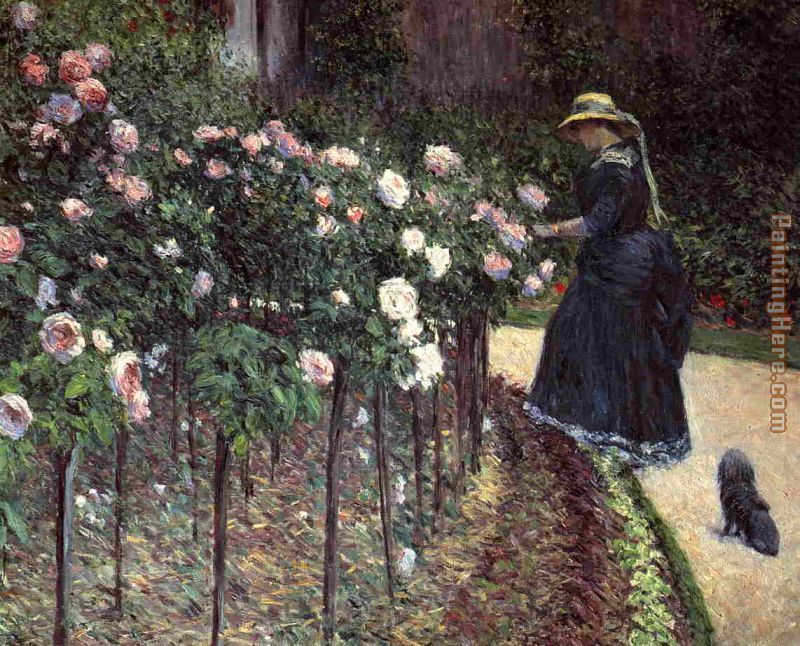Roses, Garden at Petit Gennevilliers painting - Gustave Caillebotte Roses, Garden at Petit Gennevilliers art painting